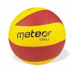 Meteor, Chili, piłka siatkowa PU, rozmiar 5, żółto-czerwona
