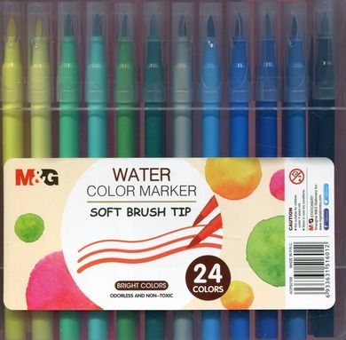 M&G, pisak artystyczny pędzelkowy 1-4 mm wodny, 24 kolory