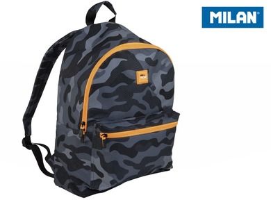 Milan, Black Camouflage, plecak szkolny, 21 l, czarno-pomarańczowy