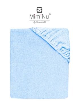 MimiNu, prześcieradło frotte z gumką, jasnoniebieskie, 80-160 cm