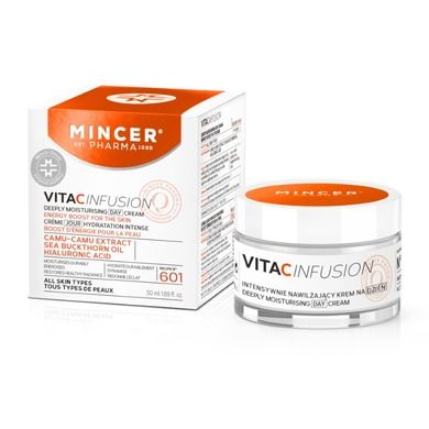 Mincer Pharma, Vita C Infusion nr 601, intensywnie nawilżający krem na dzień, 50 ml