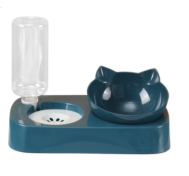 Miska z automatycznym dozownikiem wody dla psa i kota 2w1, niebieska