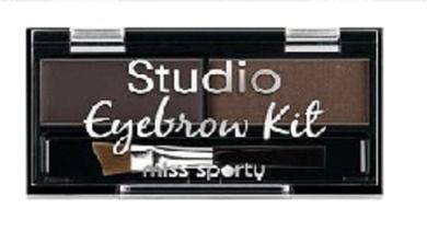 Miss Sporty, Studio Eyebrow Kit, paleta do makijażu brwi, 001 Medium Brown, 1,1g