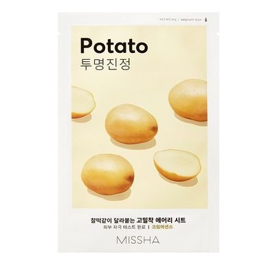 Missha, Airy Fit Sheet Mask, łagodząca maseczka w płachcie z ekstraktem z ziemniaków, Potato, 19 ml