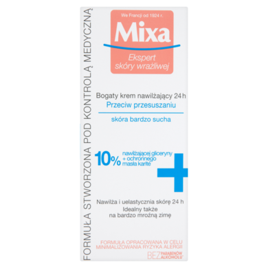 Mixa, bogaty krem nawilżający 24 h przeciw przesuszaniu, 50 ml