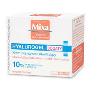 Mixa, Ekspert Skóry Wrażliwej, bogaty krem intensywnie nawilżający, 50 ml