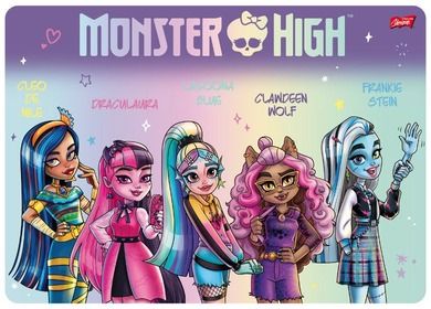 Monster High, podkładka dwustronna, laminowana, A3