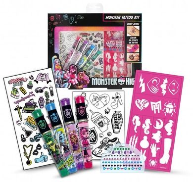 Monster High, Tatuaże, zestaw kreatywny, 24-20-3 cm