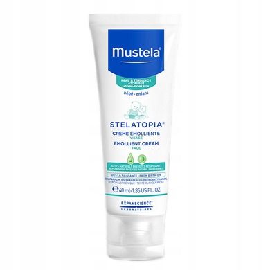 Mustela, Stelatopia Emollient Face Cream, odbudowujący krem do twarzy, 40 ml