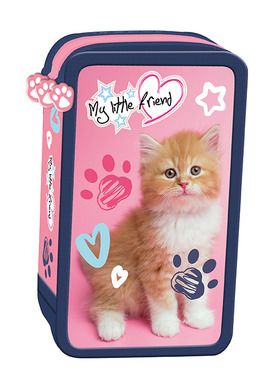 My Little Friend, piórnik 3-komorowy, z wyposażeniem, Ginger Kitty