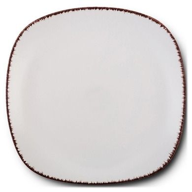 Nava, kwadratowy talerz ceramiczny, deserowy, white sugar, 20 cm