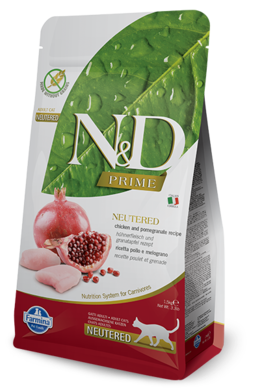 N&D Grain Free, karma bezzbożowa dla kotów dorosłych po kastracji, kurczak, granat, 5 kg