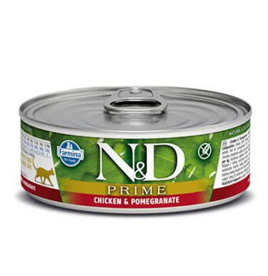 N&D Prime, karma dla kotów dorosłych, kurczak i granat, 80 g