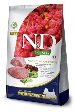 N&D, Quinoa, Weight Management, Adult, Mini, sucha karma dla psa, 2,5 kg