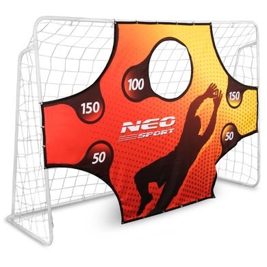 Neo-Sport, bramka piłkarska metalowa, mata celności, 245-155 cm