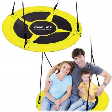 Neo-Sport, huśtawka okrągła, bocianie gniazdo, żółte, 95 cm