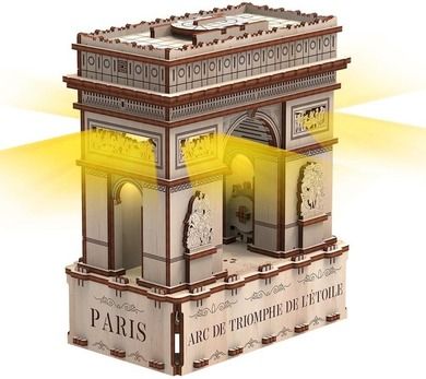 Nice Idea, Łuk Triumfalny, puzzle drewniane z diodą LED, 3D