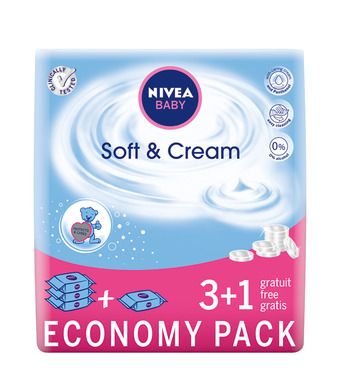 Nivea Baby, Chusteczki Soft & Cream, 4 szt.