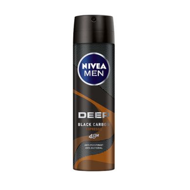 Nivea, dezodorant, deep black carbon espresso, spray męski, 150 ml