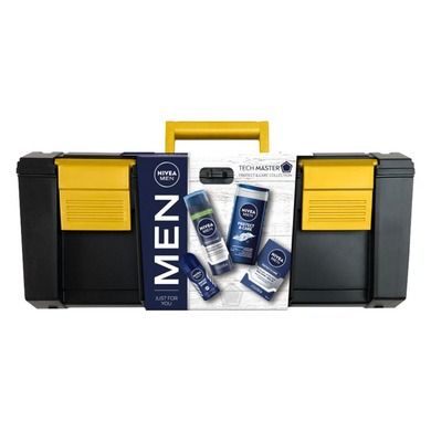 Nivea Men, Tech Master, zestaw, pianka do golenia 200 ml + antyperspirant roll-on 50 ml + żel pod prysznic 250 ml + balsam po goleniu 100 ml