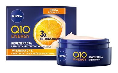 Nivea, Q10 Energy, krem przeciwzmarszczkowy, regeneracja na noc, 50 ml