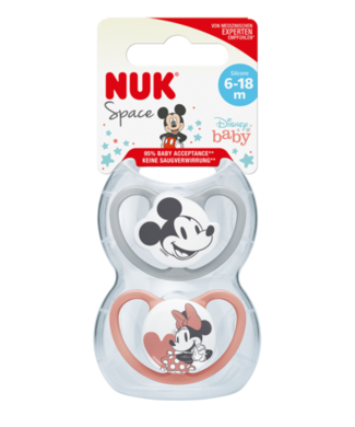 Nuk, Myszka Minnie, smoczek uspokajający, 6-18m, 2 szt.