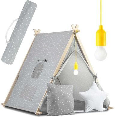 Nukido, namiot domek dla dzieci z lampką, szary