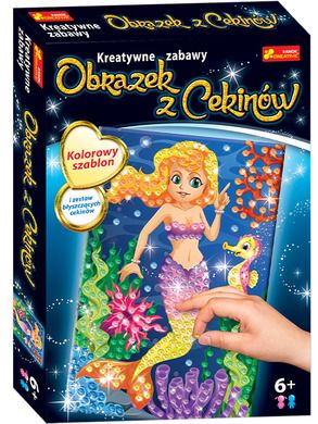 Obrazek z cekinów. Syrenka