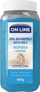 On Line, odprężająca sól do kąpieli, morska, 800g