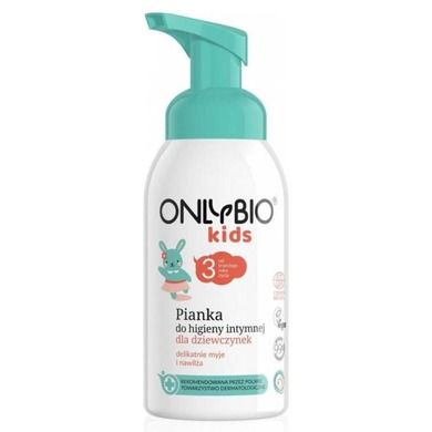 OnlyBio, Kids, pianka do higieny intymnej dla dziewczynek od 3. roku życia, 300 ml