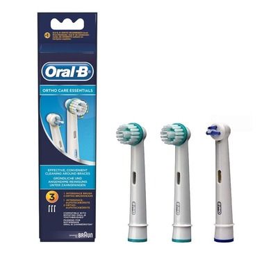 Oral-B, Ortho Care Essentials, końcówki do szczoteczki elektrycznej - ortodontyczna, 3 szt.