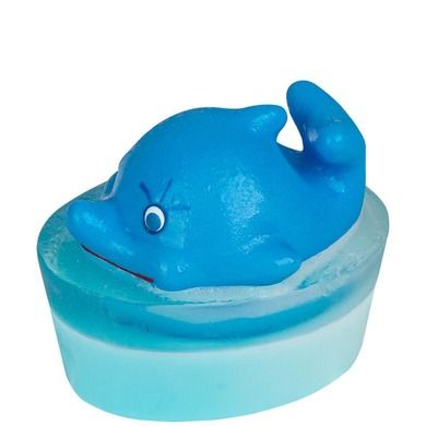 Organique, mydło glicerynowe z zabawką delfin, niebieskie, 80g