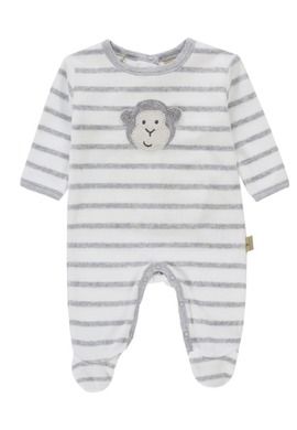Pajac niemowlęcy, szaro-biały, małpka, Bellybutton