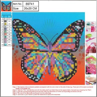 Panta Plast, mozaika diamentowa 5D kit, Butterfly, 20-20 cm