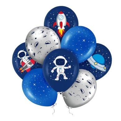 Party Tino, balony, urodzinowe, kosmos, rakieta, astronauta, 8 szt.