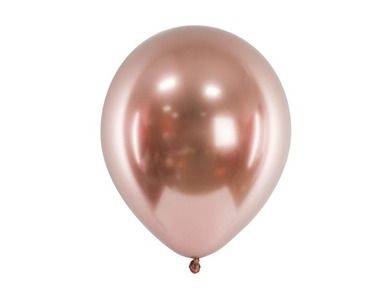 PartyDeco, balony Glossy, 30 cm, różowe złoto, 10 szt.