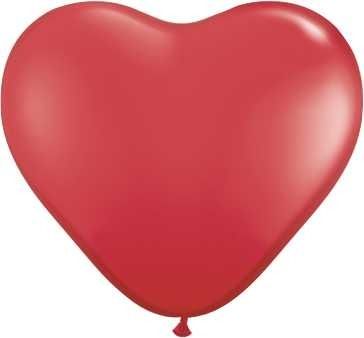 PartyDeco, balony, w kształcie serca, czerwone, 16, 6 szt.