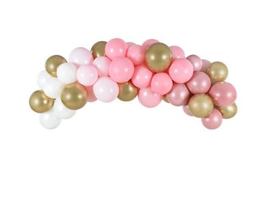 PartyDeco, girlanda balonowa, różowa, 200 cm, 60 szt.