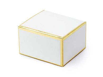 PartyDeco, ozdobne pudełeczka, biały, 6-3,5-5,5 cm, 10 szt.