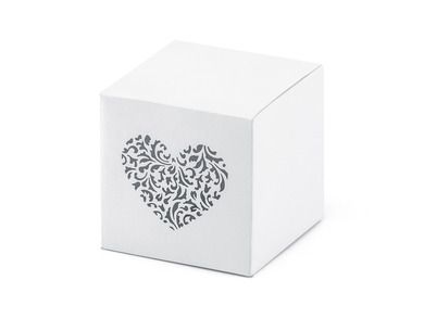 PartyDeco, ozdobne pudełeczka, z ornamentowym sercem, 10 szt.