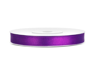 PartyDeco, tasiemka ozdobna satynowa, purpura, 6 mm, 25 m