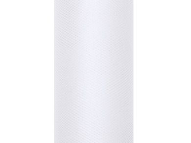 PartyDeco, tiul do dekoracji gładki, biały, 0,8-9 m