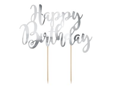 PartyDeco, topper, dekoracja na tort urodzinowy, Happy Birthday, 22,5 cm
