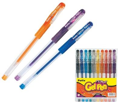 Patio, Gel Pen Glitter, długopisy żelowe, 10 kolorów