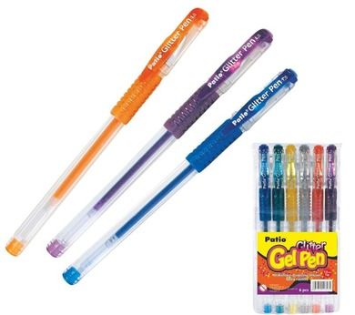 Patio, Gel Pen Glitter, długopisy żelowe, 6 kolorów