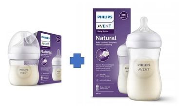 Philips Avent, Responsywne Butelki Natural, 260 ml + 125 ml