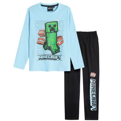 Piżama chłopięca, niebiesko-czarna, Minecraft