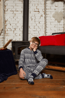 Piżama jednoczęściowa dziecięca, granatowa, Alaska, Italian Fashion