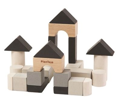 Plan Toys, mini klocki, drewniane, 24 elementy