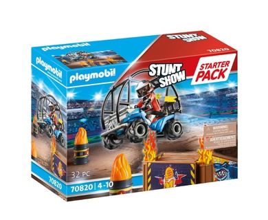 Playmobil, Stuntshow, Starter Pack: Pokaz kaskaderski z quadem i płonącą rampą, 70820
